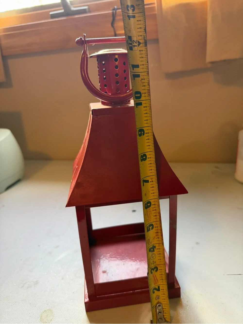Red Decorative Metal Lantern - Home Accents
